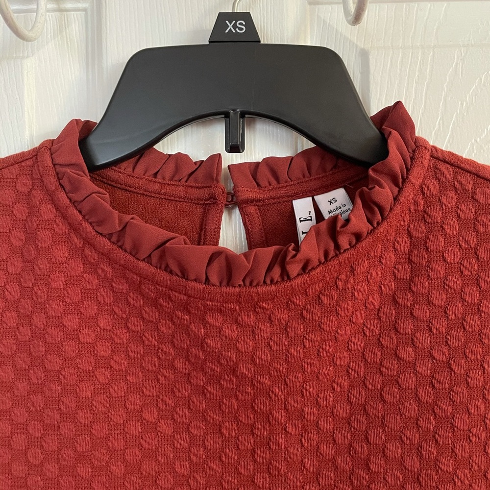 Elle Ruffle Neck Layered Sweatshirt - Picture 5 of 13